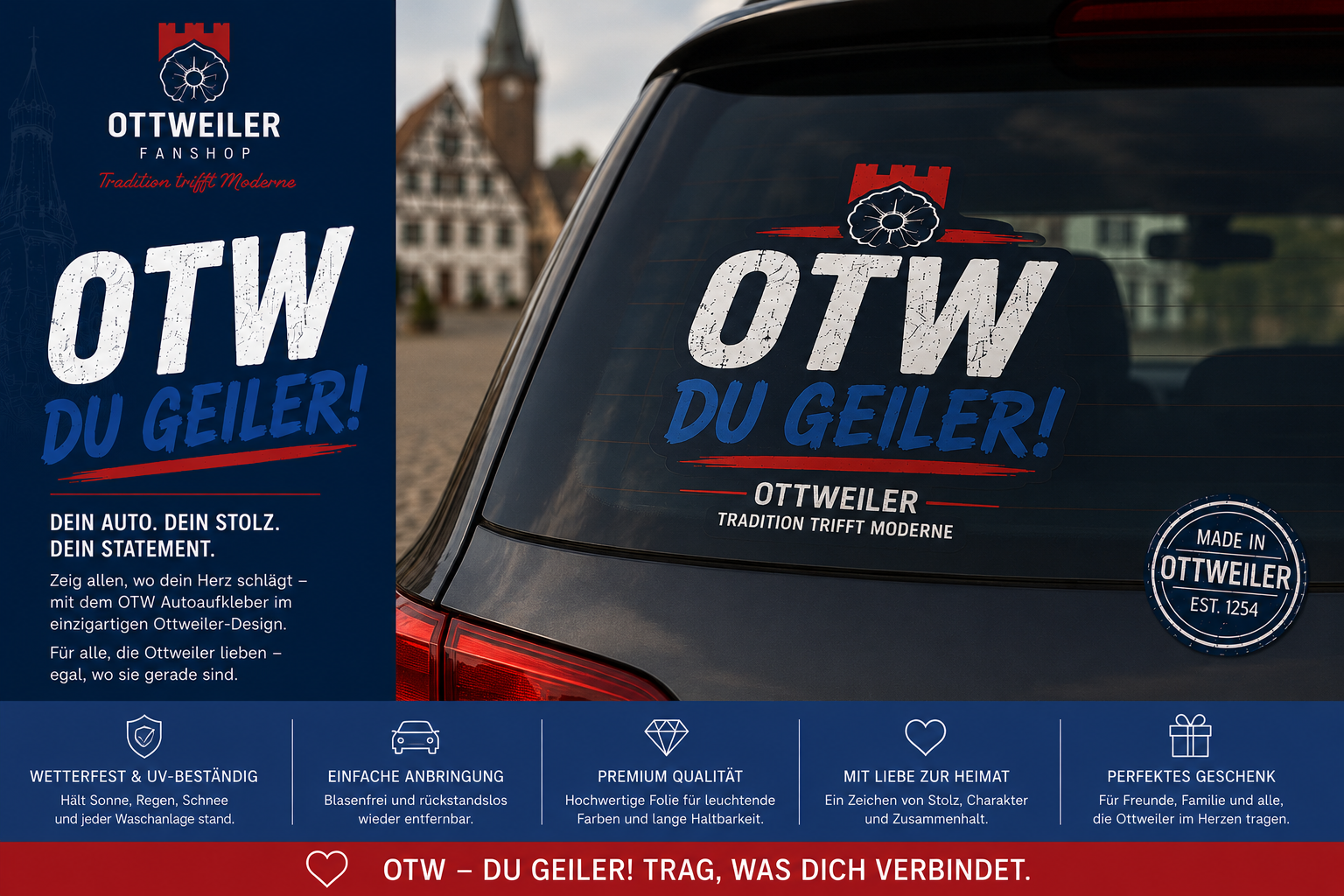 OTW Autoaufkleber vor Ottweiler
