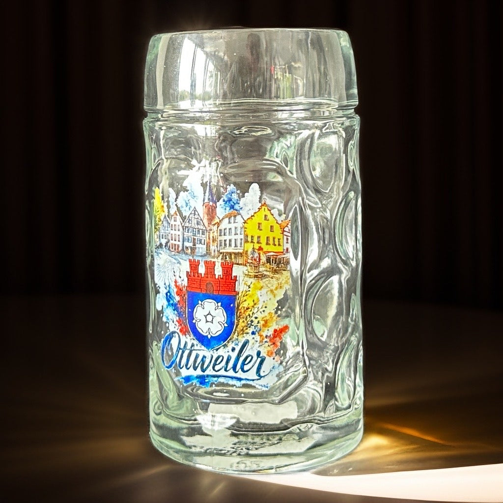 Produktfoto mit älterer Wappendarstellung; angeboten wird der Bierkrug mit Ottweiler Logo ohne Wappen